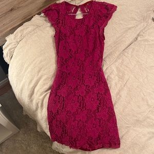 Signature lace mini dress